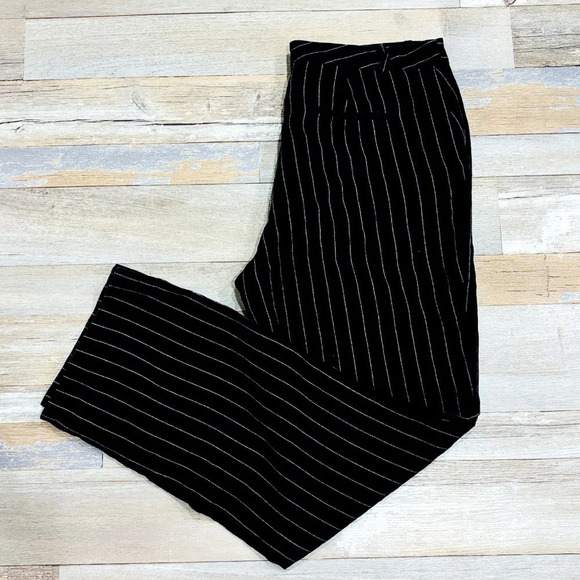RALPH LAUREN Black striped linen pants - Picture 1 of 8